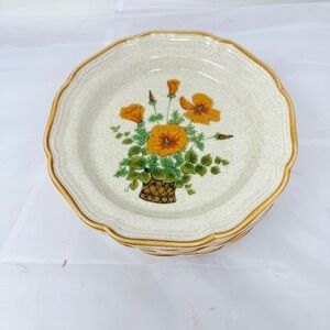Mikasa Garden Club Petunias EC 401 Salad Plates Set of 8 Vintage Japan 7.5"